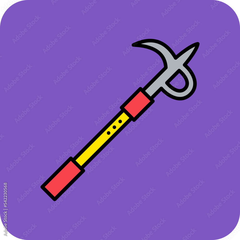 Fototapeta premium Hook Multicolor Round Corner Filled Line Icon