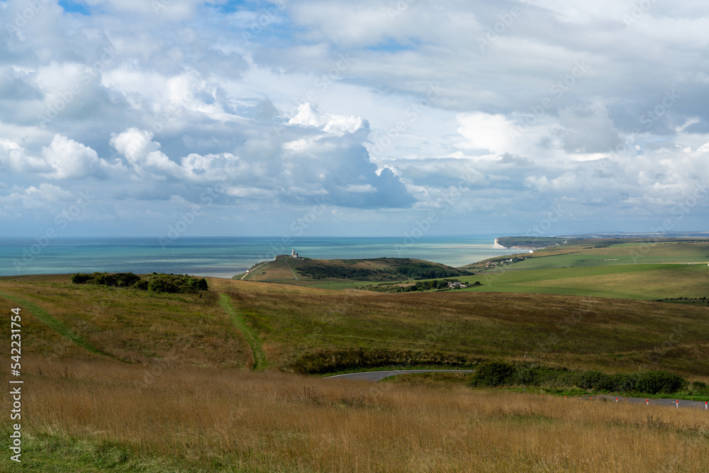 the rolling hills and meadows of the Jurassic Coast on the English Channel coast of East Sussex the rolling hills and meadows of the Jurassic Coast on the English Channel coast of East Sussex