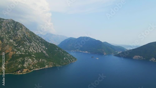 Kotor Bay in Montenegro sea strait