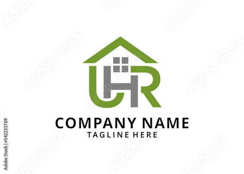 Illustration Logo Letter UHR Symbol of the House. Vector icon.