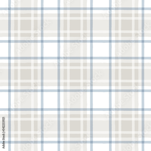 Gingham seamless pattern. watercolor plaid stripes, Vector checkered paint brush lines. Tartan texture for spring picnic table cloth, shirts, plaid, clothes, blankets, paper.