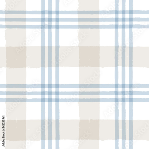 Gingham seamless pattern. watercolor plaid stripes, Vector checkered paint brush lines. Tartan texture for spring picnic table cloth, shirts, plaid, clothes, blankets, paper.