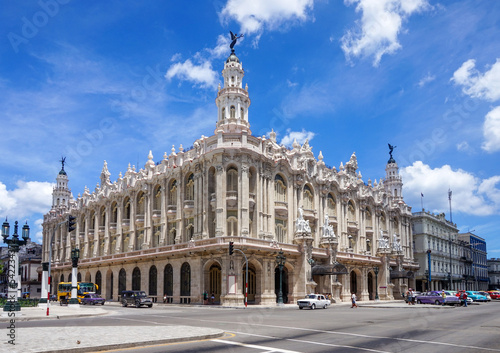 The exterior of the Gran Teatro de La Habana “Alicia Alonso”, a theater in Havana, Cuba, home to the Cuban National Ballet. 