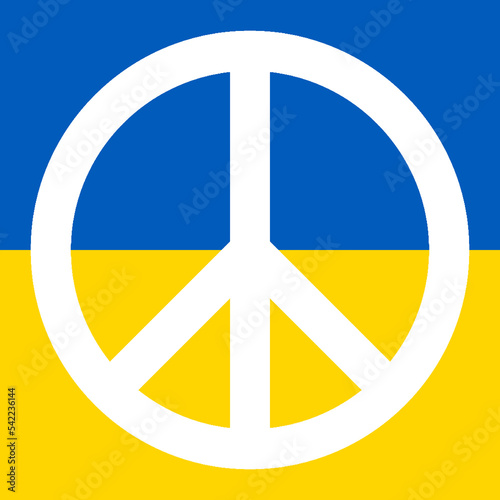 Ukraine flag with peace symbol