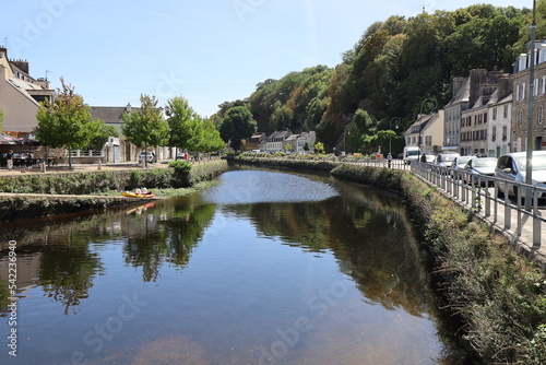 La rivière Laïta, ville de Quimperlé, département du Finistère, Bretagne, France