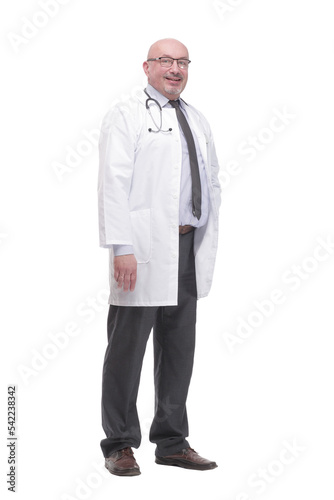 successful mature doctor in a white coat . © ASDF