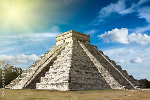 Ancient mayan pyramid El Castillo  Temple of Kukulcan in Chichen-Itza  Mexico