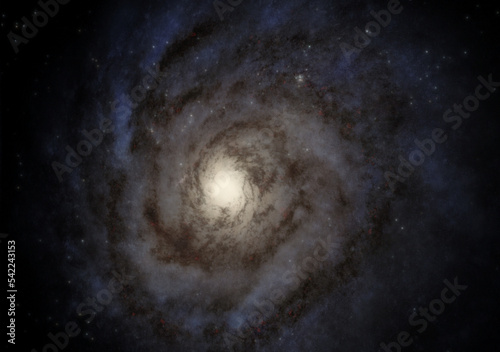 Fototapeta Naklejka Na Ścianę i Meble -  Andromeda galaxy with stars 3d illustration, deep space background, stars and galaxy wallpaper