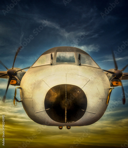 nez d'avion en vol vu de face