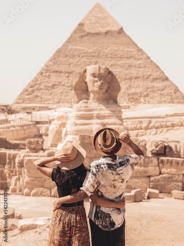 Tourists at Great Pyramids of Giza