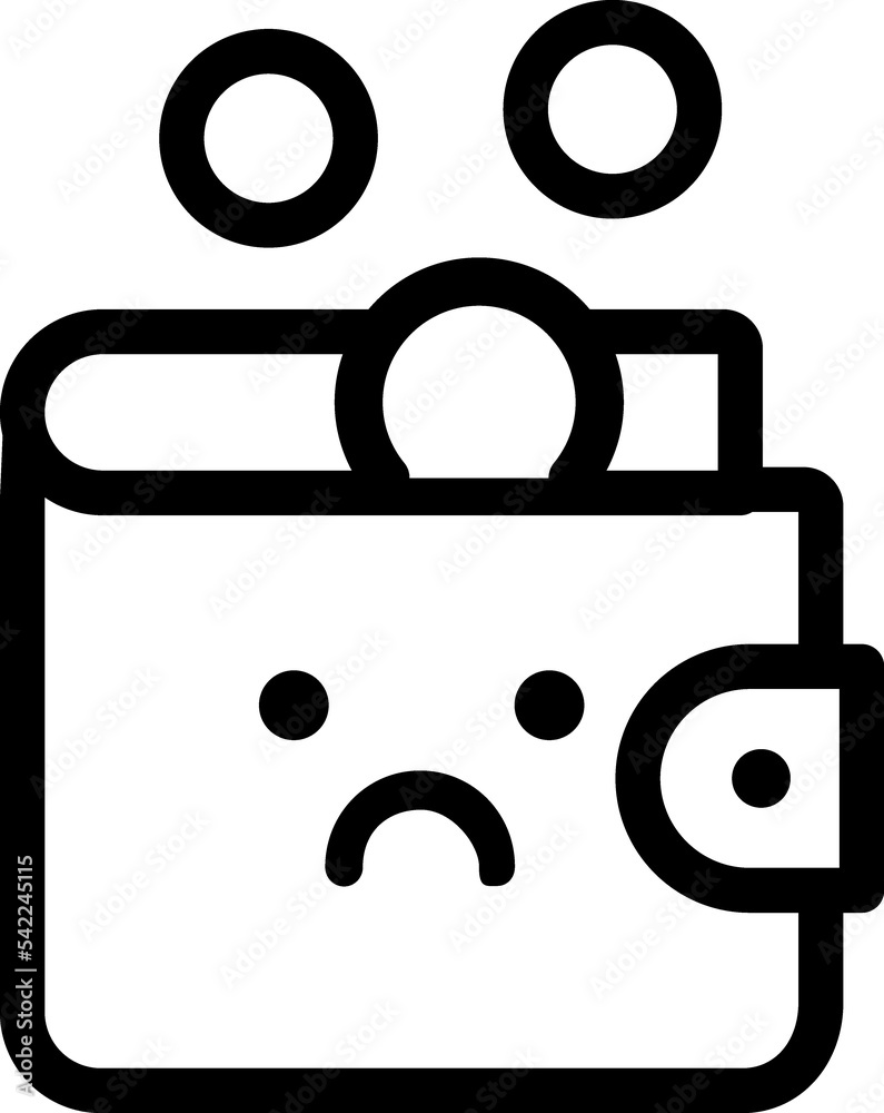 Empty wallet, financial crisis icon Empty wallet, financial crisis icon