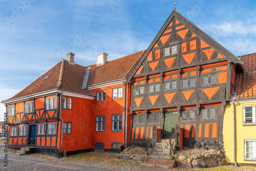 Funen, Denmark; October 29, 2022 - Old traditional Danish houses.