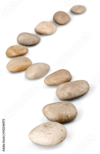Rocks stones isolated pebbles row gravel line