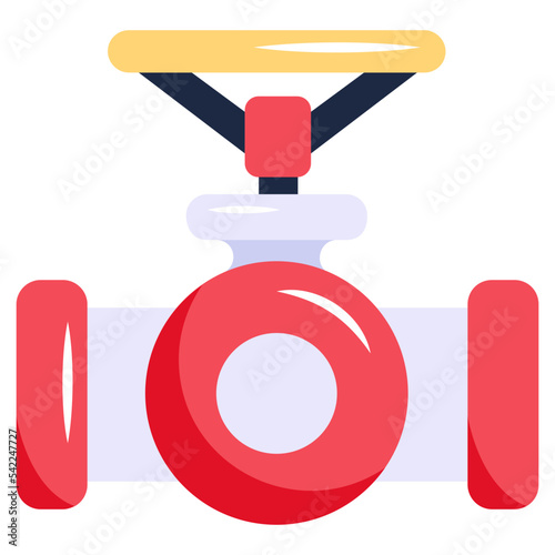 A trendy flat icon of valve