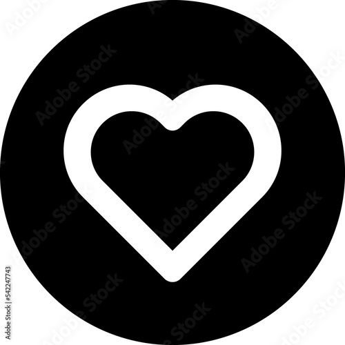 Heart black glyph icon