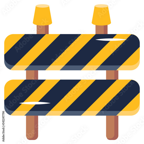 A modern flat icon of barrier