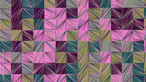 green, pink and grey geometric pattern, seamless wallpaper for fabric, tile, tablecloth