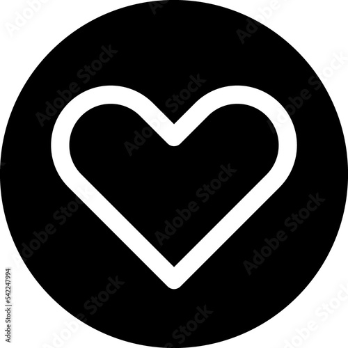 Heart black glyph icon