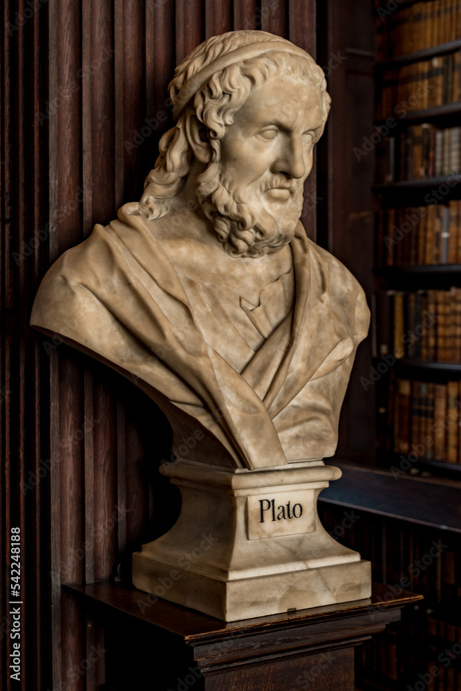 Bust of Plato in Long Room of Trinity College Old Library in Dublin Stock Photo Adobe Stock