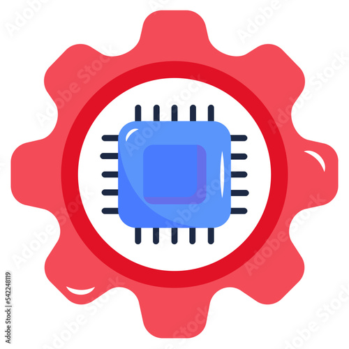 Download modern flat icon of microprocessor