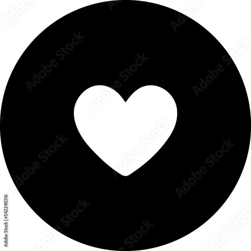 Heart black glyph icon