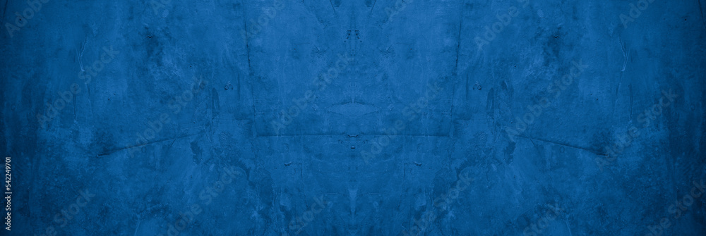 Fototapeta premium Old wall pattern texture cement blue dark abstract blue color design are light with black gradient background.