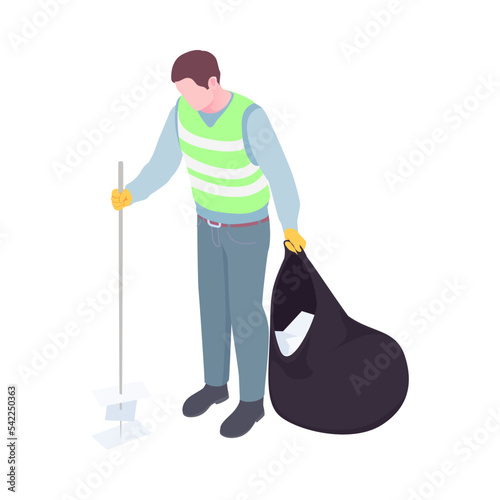Isometric Garbage Cleaner