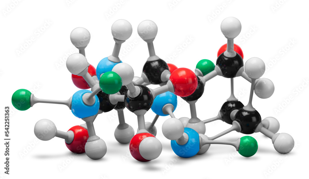 Molecular structure model on white background Molecular structure model on white background