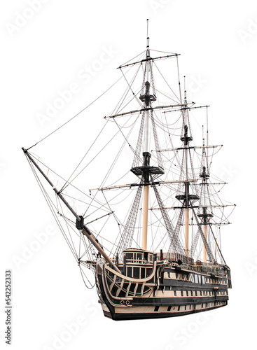 Obraz na plátně Vintage sailboat isolated on white background