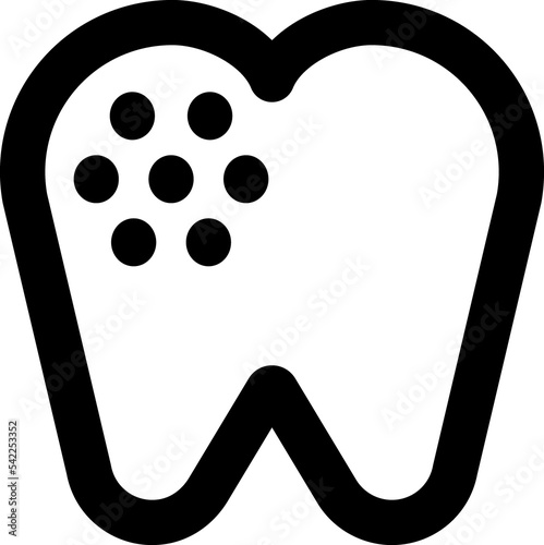 tooth caries cartoon icon