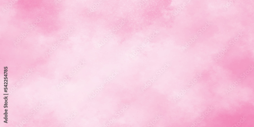 Abstract pink watercolor background with soft watercolor stains, grunge stylist pink paper texture, beautiful bright brush painted pink background for lovely design and graphics design.