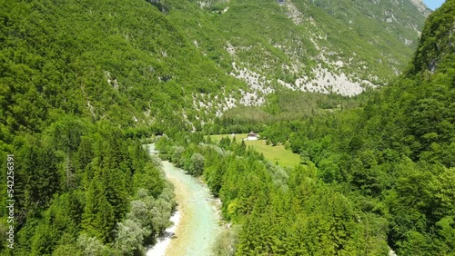 Beautiful valley in Slovenia with turquoise river