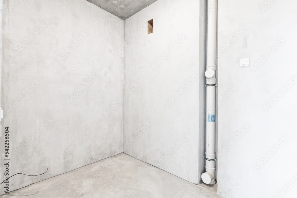 interior of the apartment without decoration in white colors