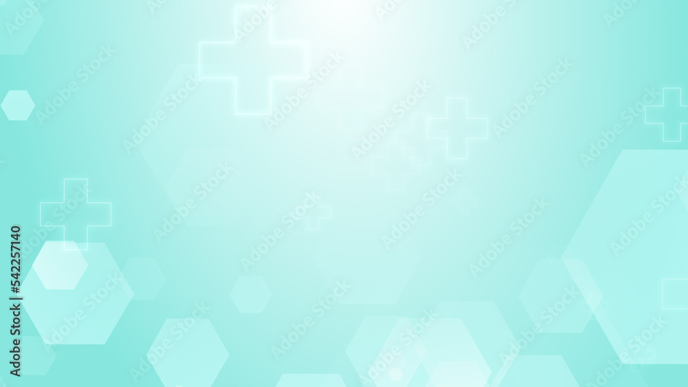 Abstract hexagon cross geometric blue green pattern medical background. Abstract hexagon cross geometric blue green pattern medical background.