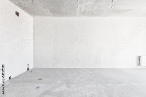 interior of the apartment without decoration in white colors