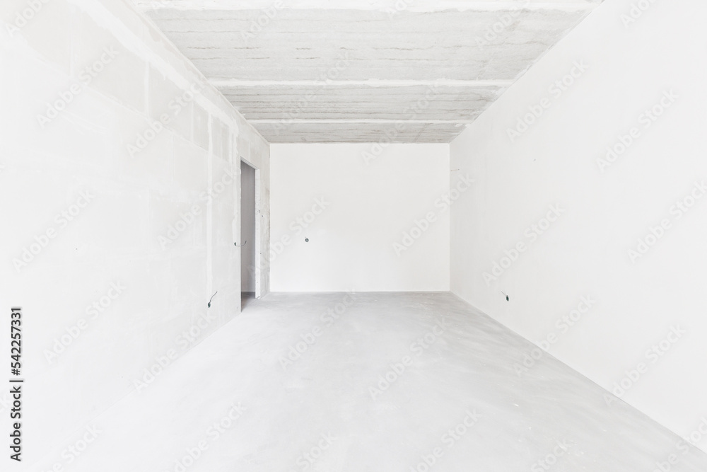 interior of the apartment without decoration in white colors interior of the apartment without decoration in white colors