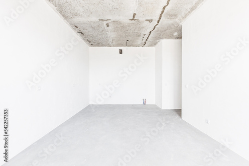 interior of the apartment without decoration in white colors