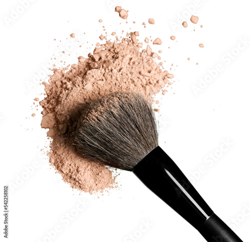 Photo powdered foundation and a brush