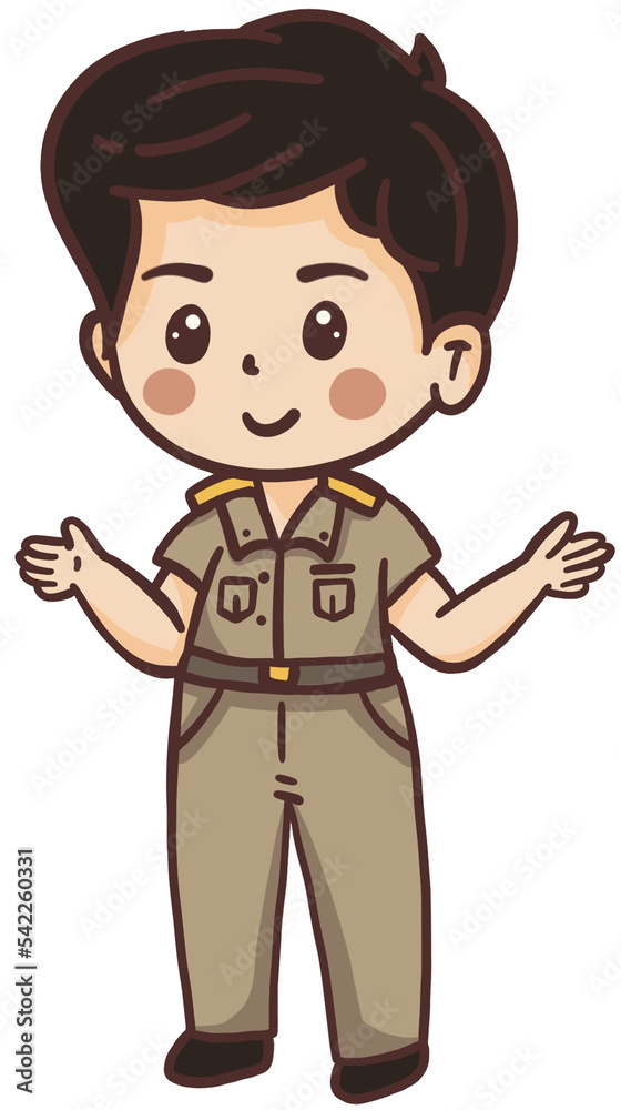 cartoon male thai teacher