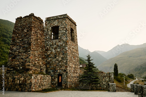 Fiagdon Monastery in North Ossetia, Russia. Mountains of Caucasus. photo