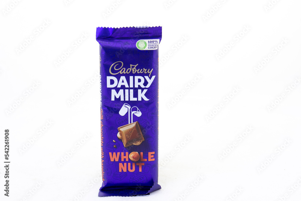 Johannesburg, South Africa a bar of Cadbury whole nut milk chocolate