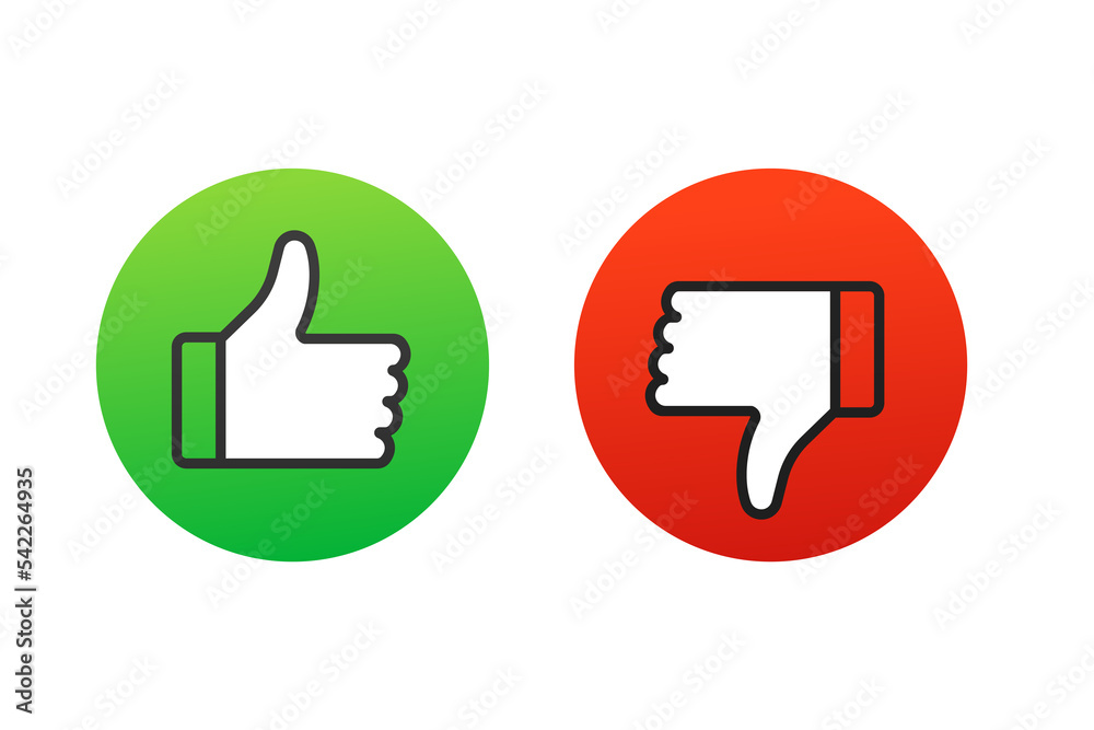 Like and dislike icon. Vector illustration Like and dislike icon. Vector illustration