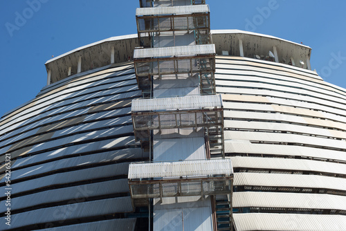 Old soviet solar furnace for melting metal photo