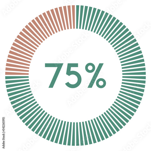 75 percent,circle shape percentage diagram symbol,transparent background.