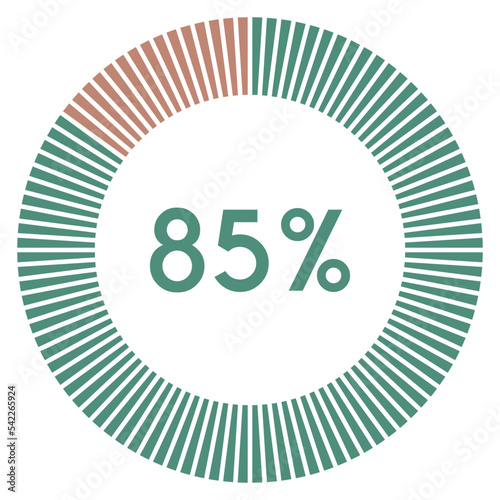 85 percent,circle shape percentage diagram symbol,transparent background.