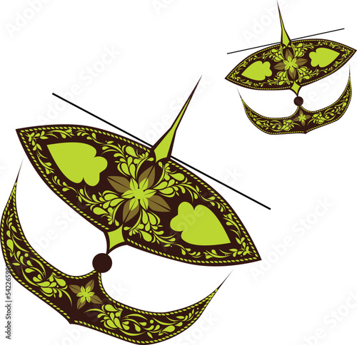 Illustration of a wau bulan on the white background