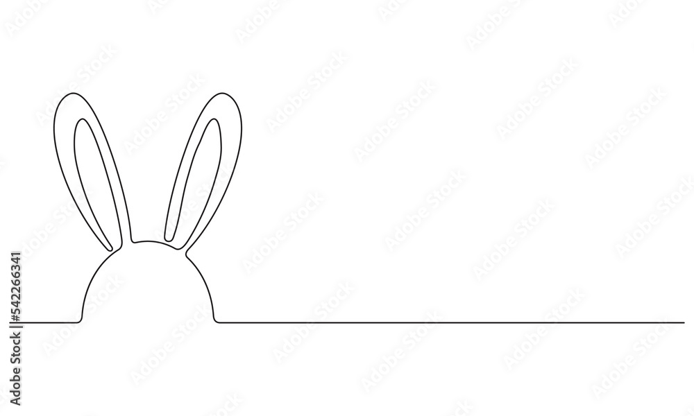 Rabbit one line, neat hand drawn vector drawing

