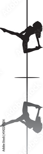 vector silhouette of a woman dancing pole dance
