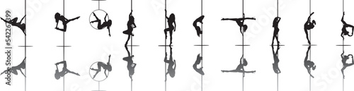 vector silhouette of a woman dancing pole dance