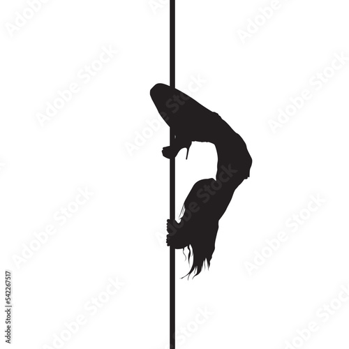 vector silhouette of a woman dancing pole dance